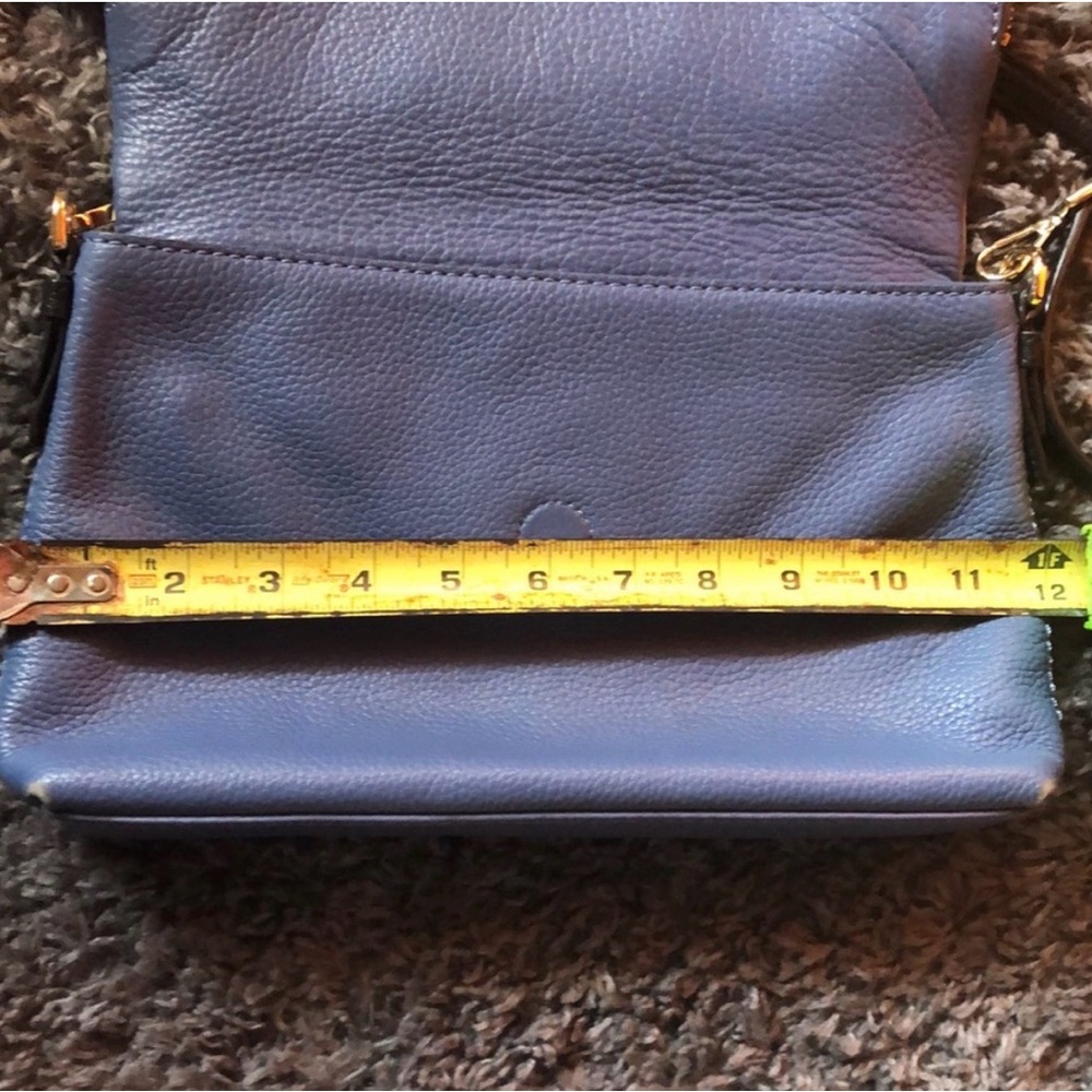 kate spade Cream and Blue Leather Fold-Over Crossbody - Picture 8 of 10